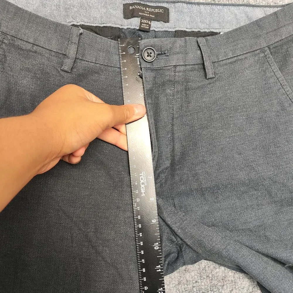 Banana Republic Pants Mens 32x34 Gray Kentfield Chino Regular Fit Stretch Cotton